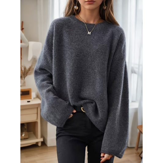 Dames Pull en tricot confortable avec coupe décontractée et manches larges Chic und Stil