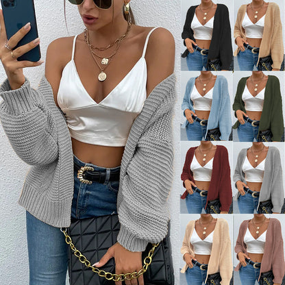 Dames gros tricot cardigan avec coupe ample et manches douces Chic und Stil