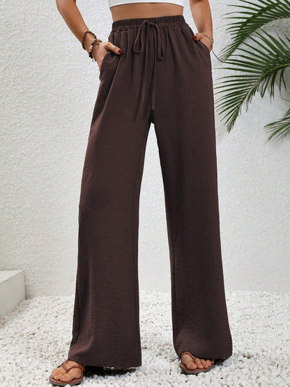 Casual palazzo pants for women with elastic waistband and practical pockets Chic und Stil