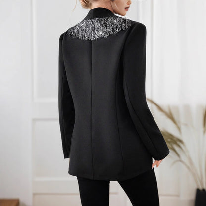 Dames élégant blazer avec garniture à franges scintillantes Chic und Stil