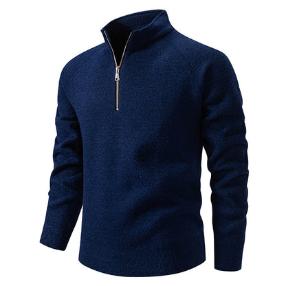 Pull homme avec fermeture éclair moderne et manches raglan Chic und Stil
