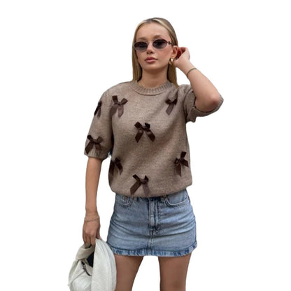 Pull en tricot pour femmes avec des détails décoratifs en forme de nœud Chic und Stil