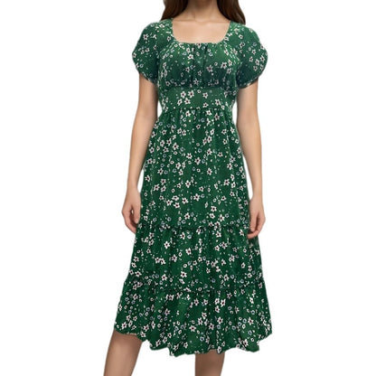 Chic and Stylish Women's Layered Floral Midi Dress