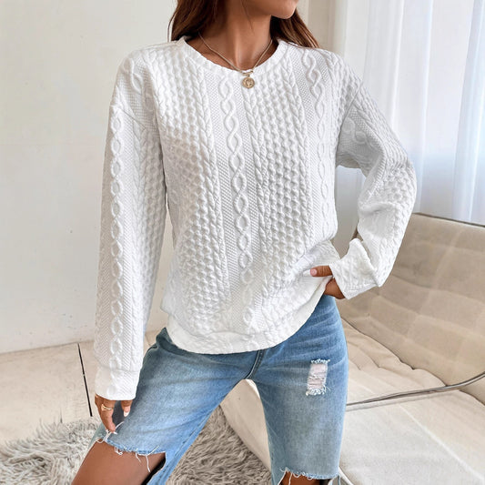 Pull en tricot pour femmes avec texture de surface structurée et élégante encolure ronde Chic und Stil