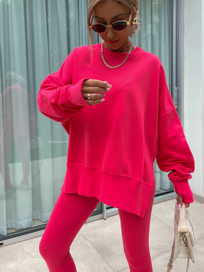Dames confortable oversized Sweatshirt et leggings ajustés Chic und Stil