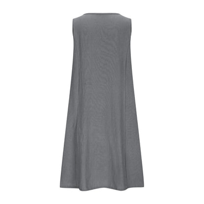 Robe décontractée sans manches pour femmes avec poches doubles Chic und Stil