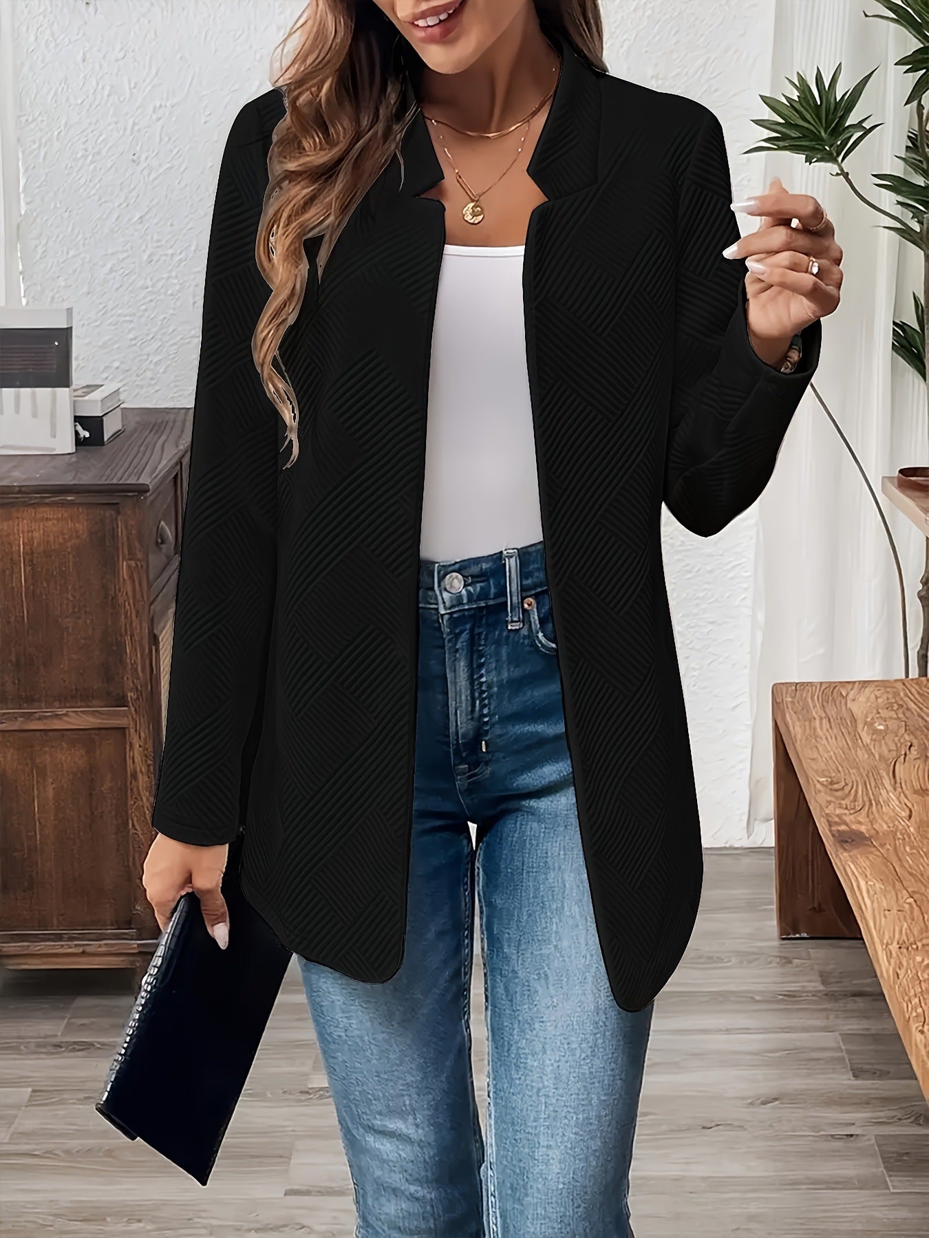 Dames élégante et structurée blazer en design minimaliste Chic und Stil