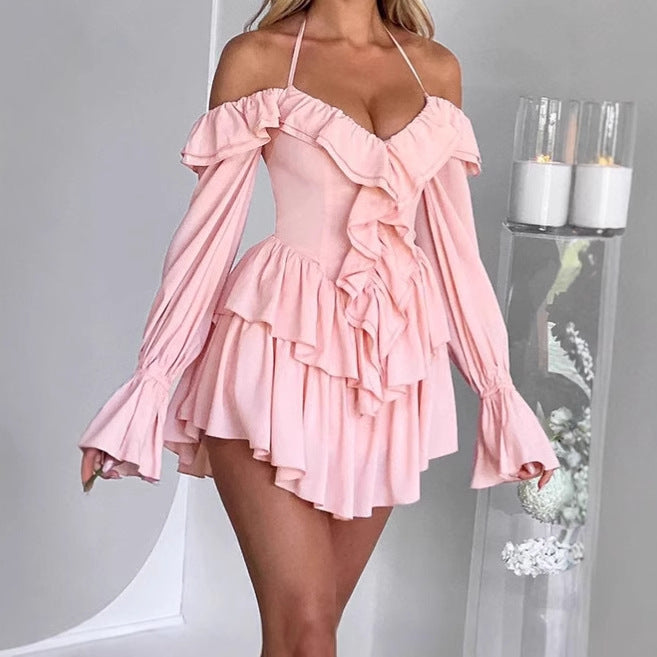 Femmes Robe mini espiègle avec volants et design sans épaules Chic und Stil