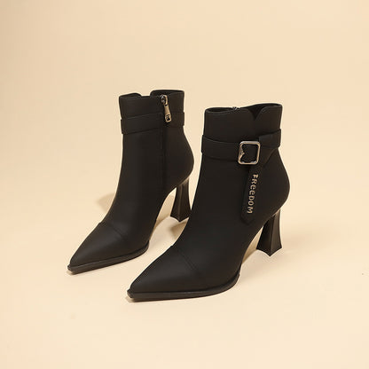 Dames bottines élégantes à talons hauts et sangle à la mode Chic und Stil