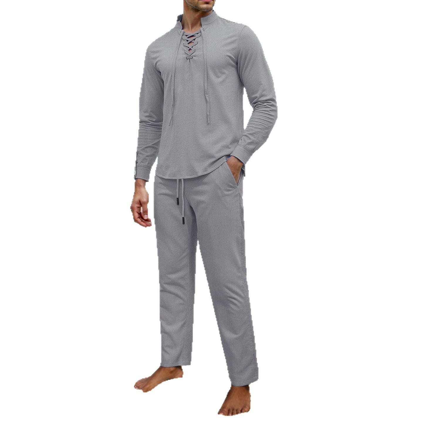 Men's Stylish Casual Set with Breathable Top and Comfortable Pants Chic and Style