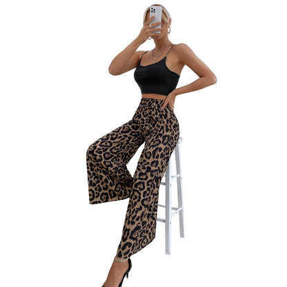 Wide-leg Palazzo pants for women with a modern leopard pattern Chic and Style