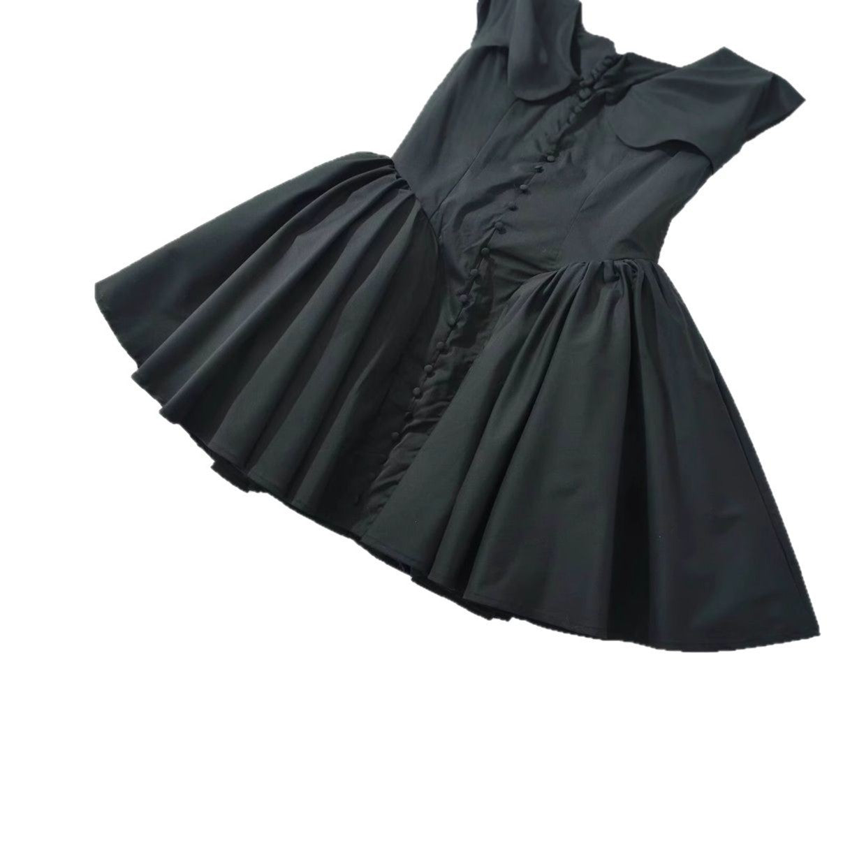 Robe à manches bouffantes pour femmes avec une silhouette cintrée et un ourlet à volants élégant Chic und Stil