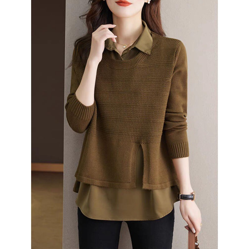 Pull en tricot pour femmes avec un design en couches et une texture harmonieuse Chic und Stil