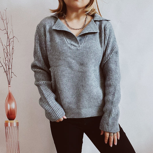Pull décontracté pour femmes avec un design en rib moderne Chic und Stil