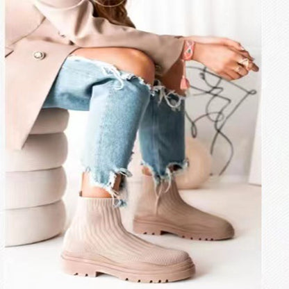 Bottes hautes en stretch pour femmes avec semelle antidérapante et surface respirante Chic und Stil
