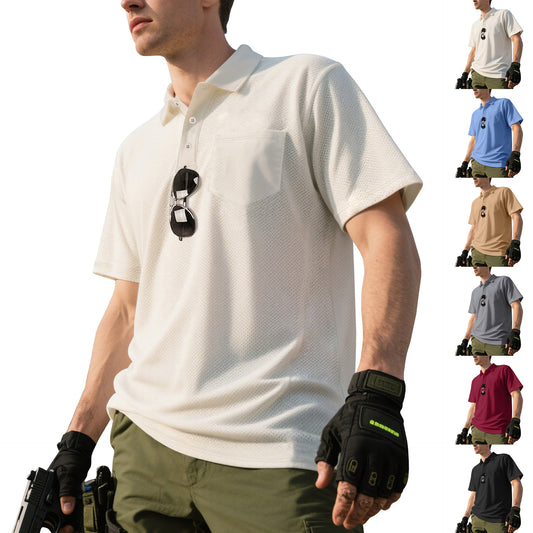 Chemise polo pour hommes avec texture respirante et poche poitrine pratique Chic und Stil