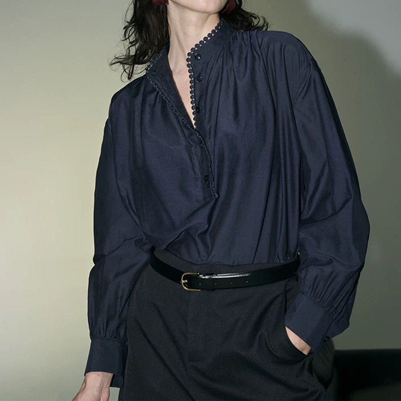 Blouse femme élégante à col montant Chic und Stil