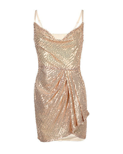 Robe de soirée pour femmes avec des paillettes étincelantes et une coupe asymétrique Chic und Stil