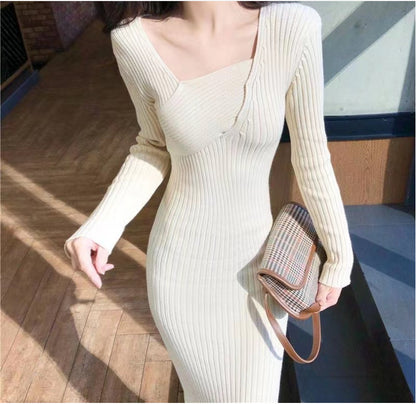 Robe tricot femme avec un élégant design Off-Shoulder et une fine structure côtelée Chic und Stil