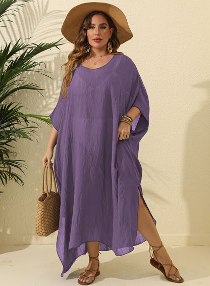 Dames Robe de Plage Légère Off-Shoulder Chic und Stil