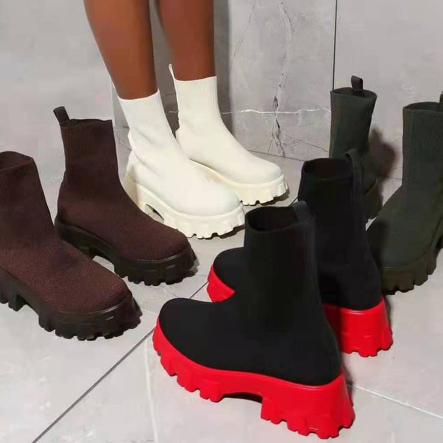 Bottes tendance pour femmes avec tige haute et plateforme robuste Chic und Stil