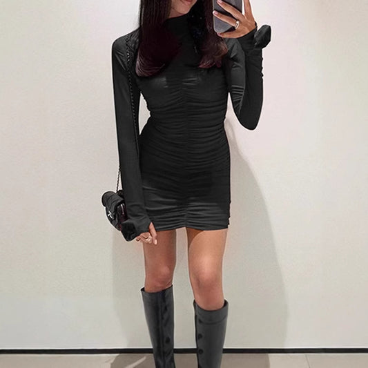 Robe longue à manches longues ajustée pour femmes Chic und Stil