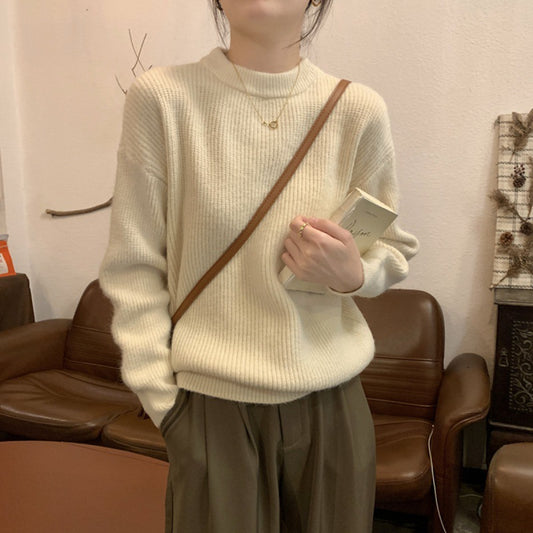 Dames Pull en fine maille élégant avec col haut et coupe décontractée Chic und Stil