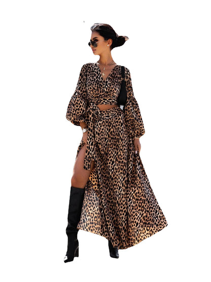 Robe maxi portefeuille pour femmes avec ceinture taille fixe et manches volantées raffinées Chic und Stil