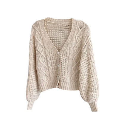 Cardigan femme en grosse maille avec motif en relief et détails de boutons Chic und Stil