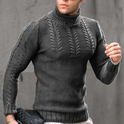 Pull-over en tricot pour hommes avec col montant Chic und Stil
