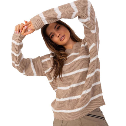 Pull-over en tricot décontracté pour femmes avec un motif à rayures moderne et une coupe ample Chic und Stil
