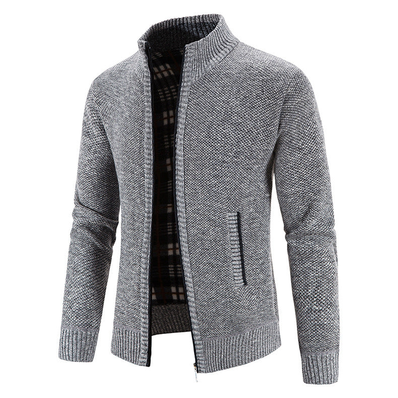 Veste en tricot pour hommes avec col montant moderne et poches pratiques Chic und Stil