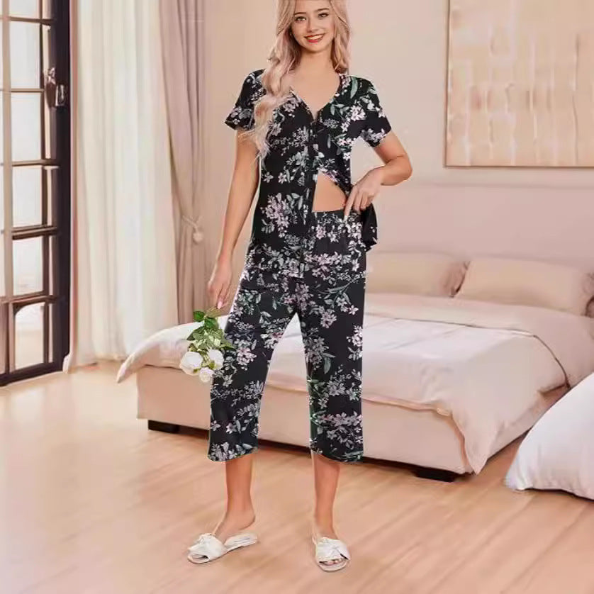 Women's pajamas set with short sleeves and comfortable pants Chic and Style