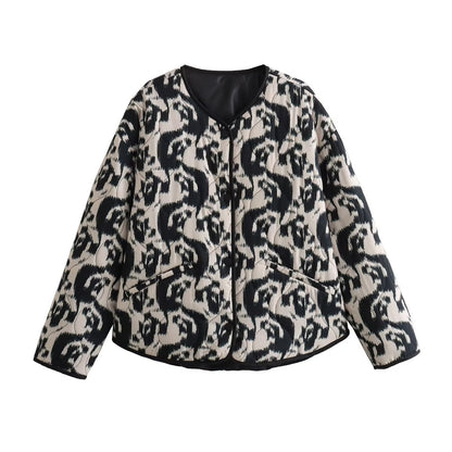 Urban women's lined bomber jacket with unique pattern Chic and Style