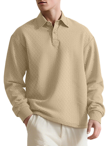Chemise à manches longues pour hommes avec surface texturée et élégante patte de boutonnage Chic und Stil