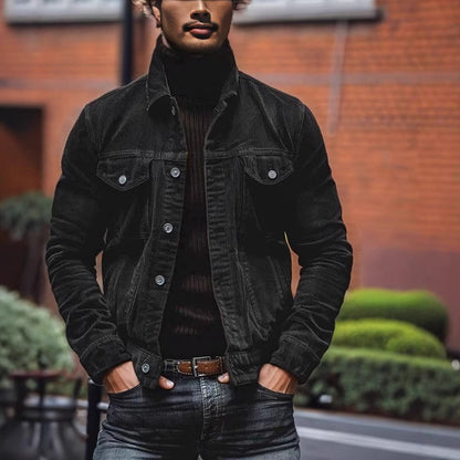 Men's corduroy jacket with a classic fit and practical chest pockets Chic und Stil