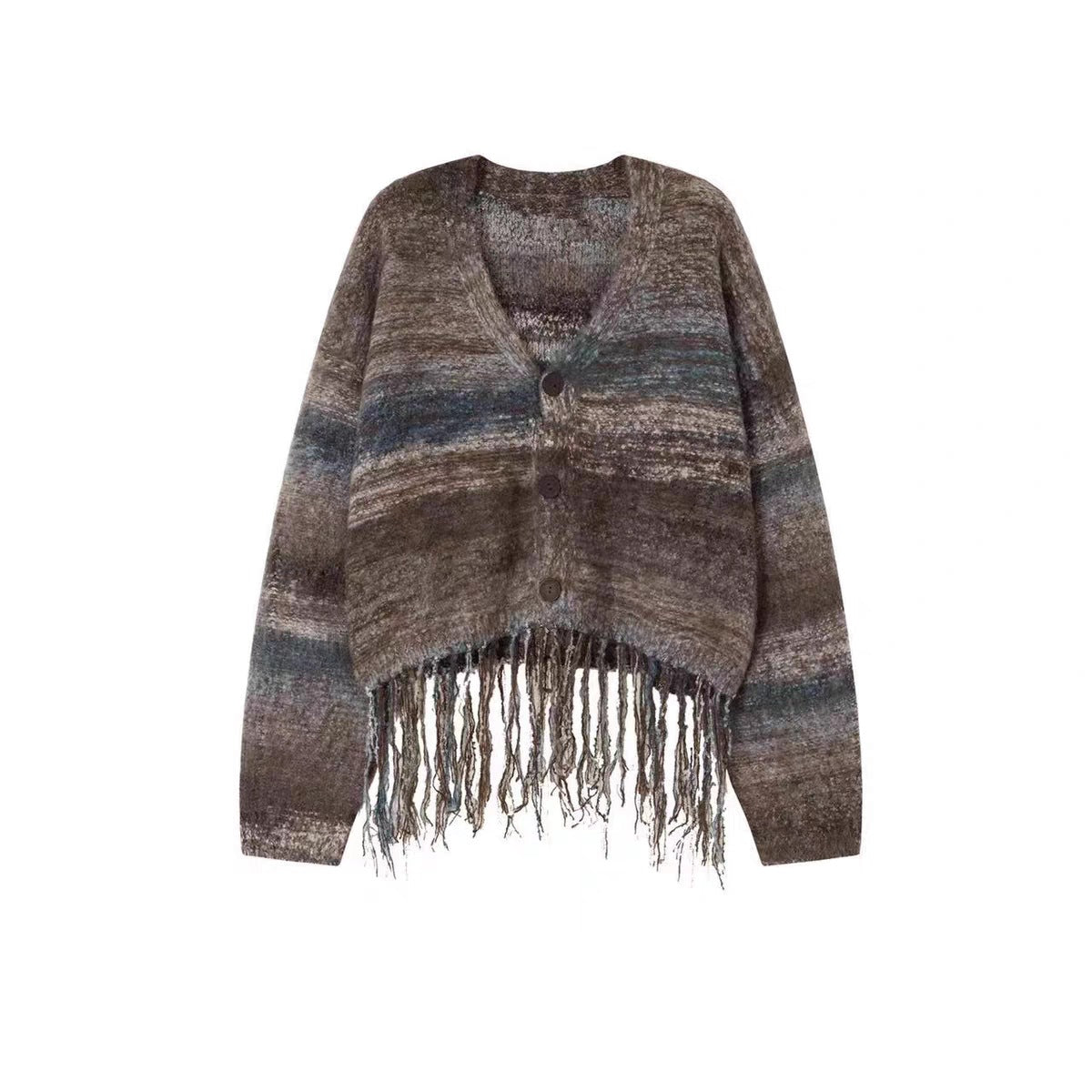 Veste en tricot courte pour femmes avec design frangé saisissant Chic und Stil