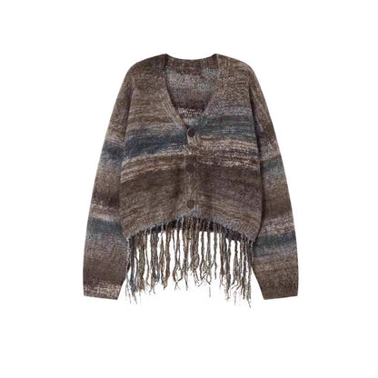 Veste en tricot courte pour femmes avec design frangé saisissant Chic und Stil