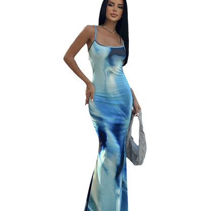 Robe maxi à bretelles spaghetti Bodycon Chic und Stil