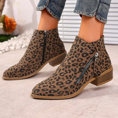 Bottines pour femmes avec un élégant motif léopard et une fermeture éclair élégante Chic und Stil