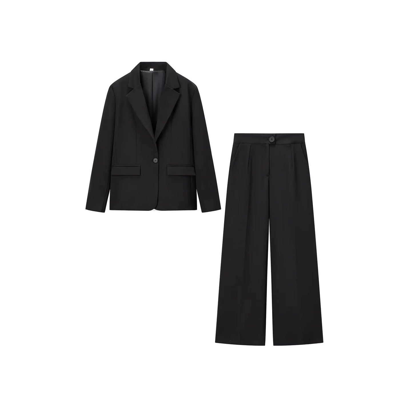 Dames élégant costume ensemble avec blazer cintré et pantalon ample Chic und Stil