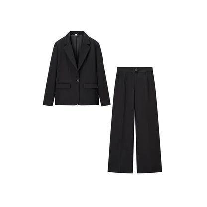 Dames élégant costume ensemble avec blazer cintré et pantalon ample Chic und Stil