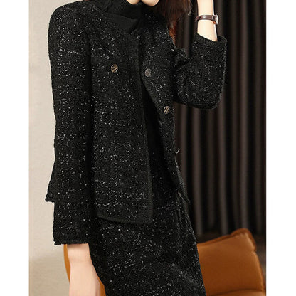 Ensemble de robe blazer texturé ajusté pour femme Chic und Stil