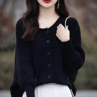 Pull en tricot décontracté pour femmes avec structure et patte de boutonnage Chic und Stil