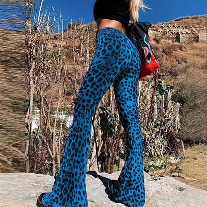 Chic and Style leopard print casual flared pants