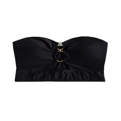 Bikini-top bustier pour femmes avec fronces et accents dorés Chic und Stil