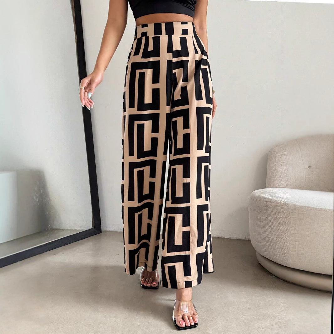 Chic und Stil graphic pattern palazzo pants for women