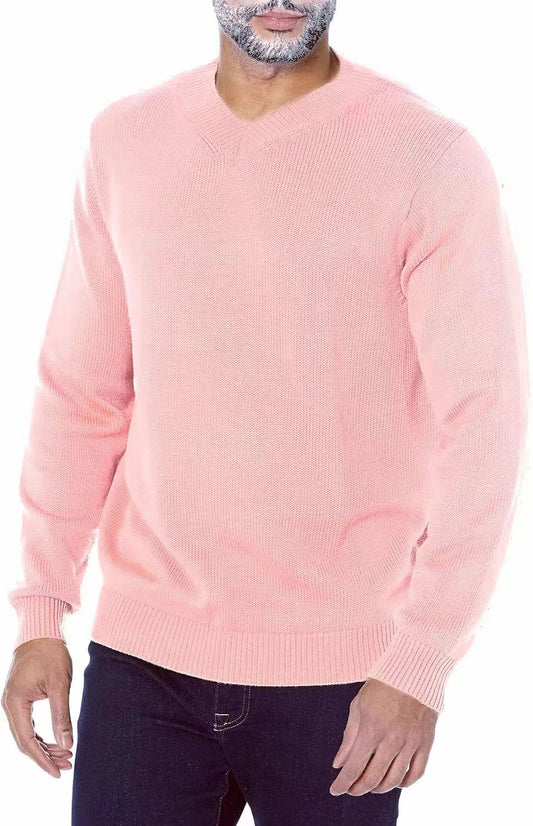 Pull en V à col pour hommes en tricot fin Chic und Stil