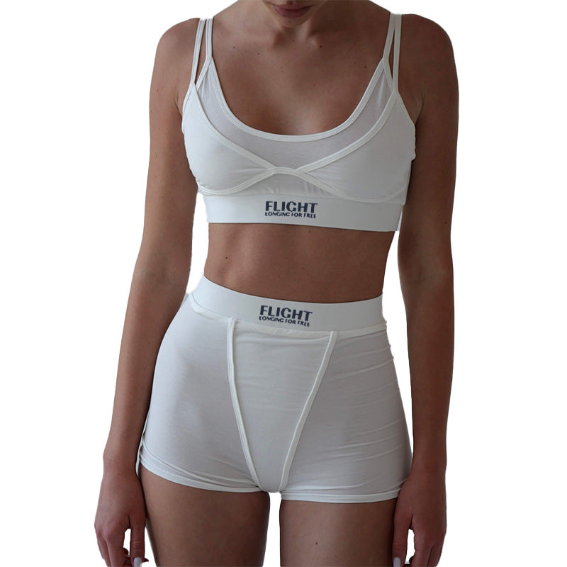 Ensemble de sport brassière et shorts taille haute Chic und Stil