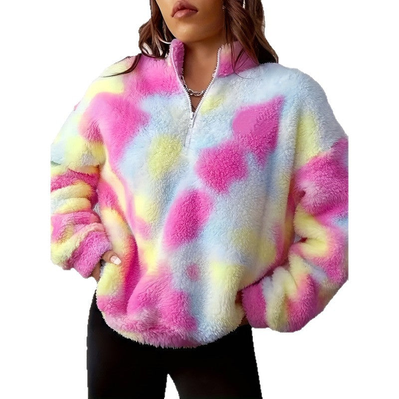 Pull en polaire doux pour femmes avec demi-fermeture éclair Chic und Stil
